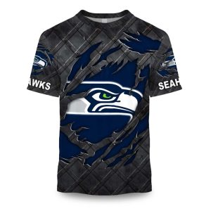Seahawks Black Metal Texture Shirt 1