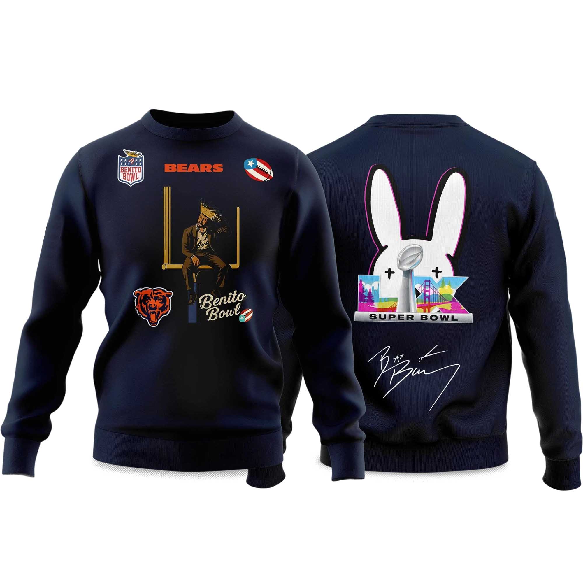 Bad Bunny 2026 Bears Bowl LX Halftime Show Sweatshirt Bad Bunny 2026 Bears Bowl LX Halftime Show Sweatshirt