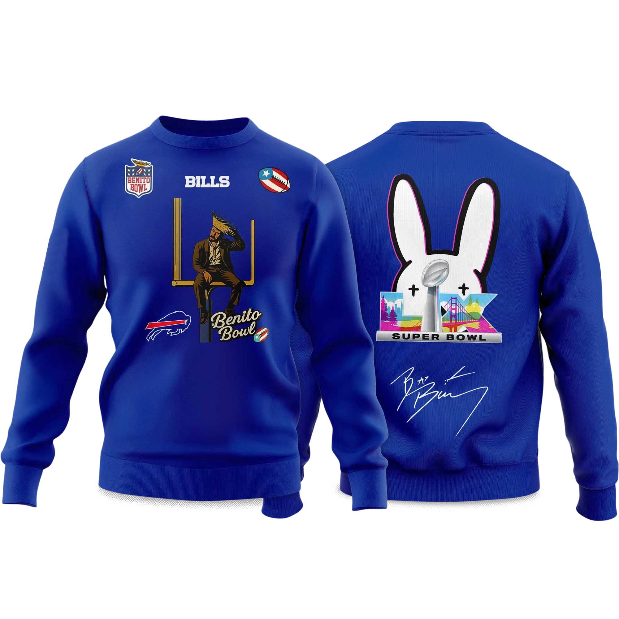 Bad Bunny 2026 Bills Bowl LX Halftime Show Sweatshirt Bad Bunny 2026 Bills Bowl LX Halftime Show Sweatshirt