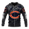 Bears Black Metal Texture Zipper Hoodie