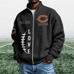Bears EST 1920 Quarter Zip Waffle Sweatshirt