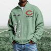 Bears EST 1920 Quarter Zip Waffle Sweatshirt (9)