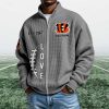 Bengals EST 1967 Quarter Zip Waffle Sweatshirt (4)