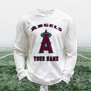 Personalized Angels Baseball Waffle Sweatshirt 1