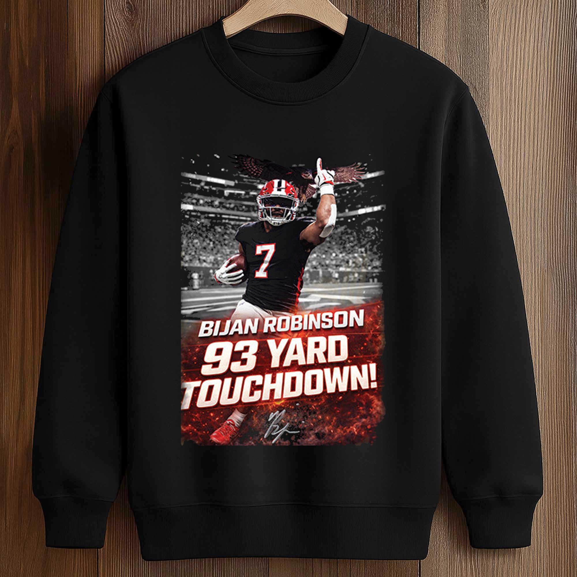 Bijan Robinson 93 Yard Touchdown Shirt 3 Bijan Robinson 93 Yard Touchdown Shirt (3)