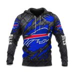 Bills Black Metal Texture Hoodie