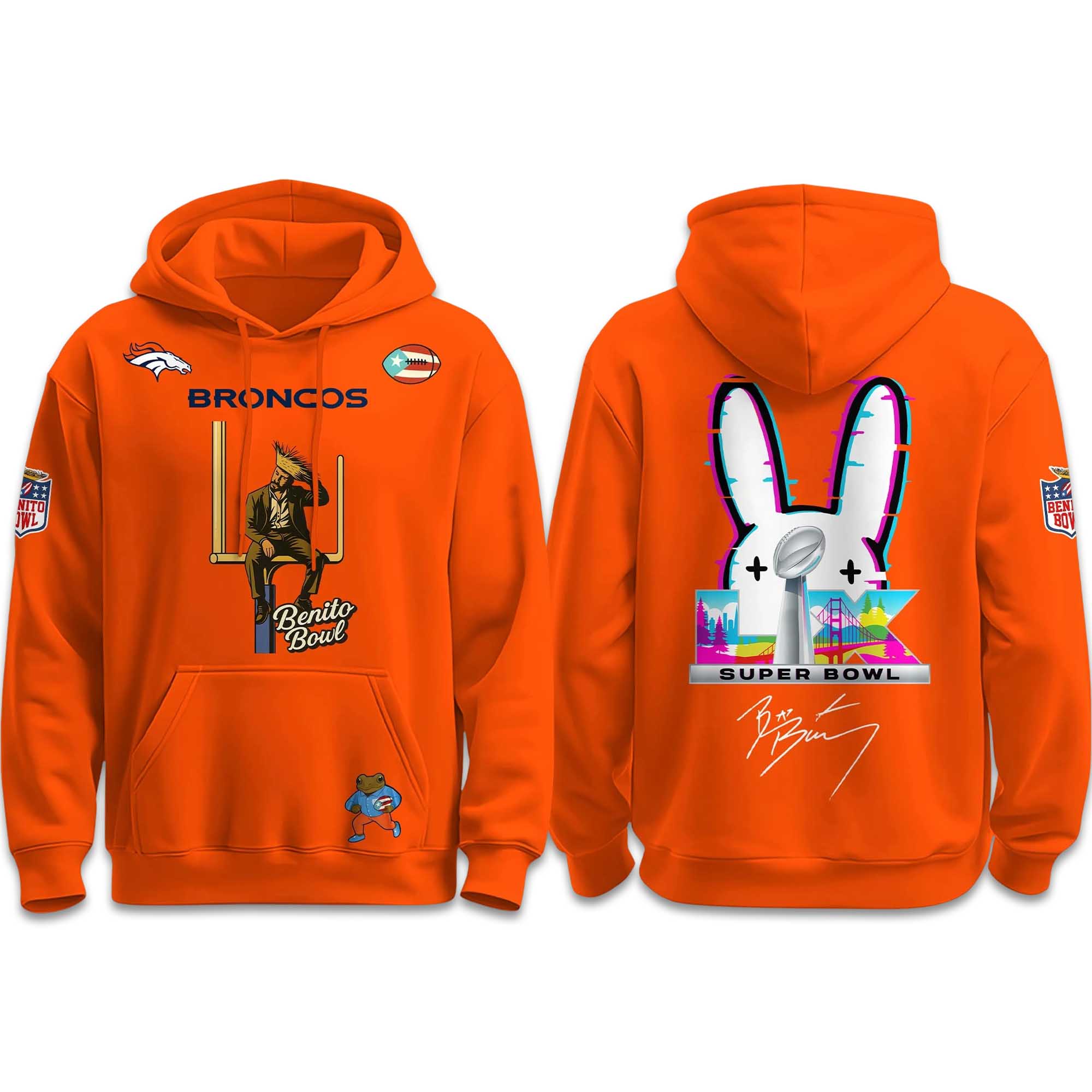 Broncos Bad Bunny Bowl LX The Halftime Show 2026 Hoodie Broncos Bad Bunny Bowl LX The Halftime Show 2026 Hoodie