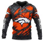 Broncos Black Metal Texture Hoodie