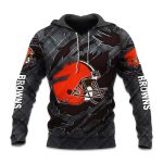 Browns Black Metal Texture Hoodie
