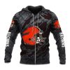 Browns Black Metal Texture Zipper Hoodie