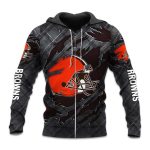 Browns Black Metal Texture Zipper Hoodie