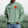 Browns EST 1944 Quarter Zip Waffle Sweatshirt (2)