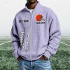 Browns EST 1944 Quarter Zip Waffle Sweatshirt (3)