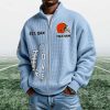 Browns EST 1944 Quarter Zip Waffle Sweatshirt (5)