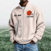 Browns EST 1944 Quarter Zip Waffle Sweatshirt (9)