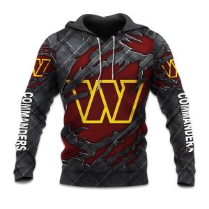 Commanders Black Metal Texture Hoodie 1