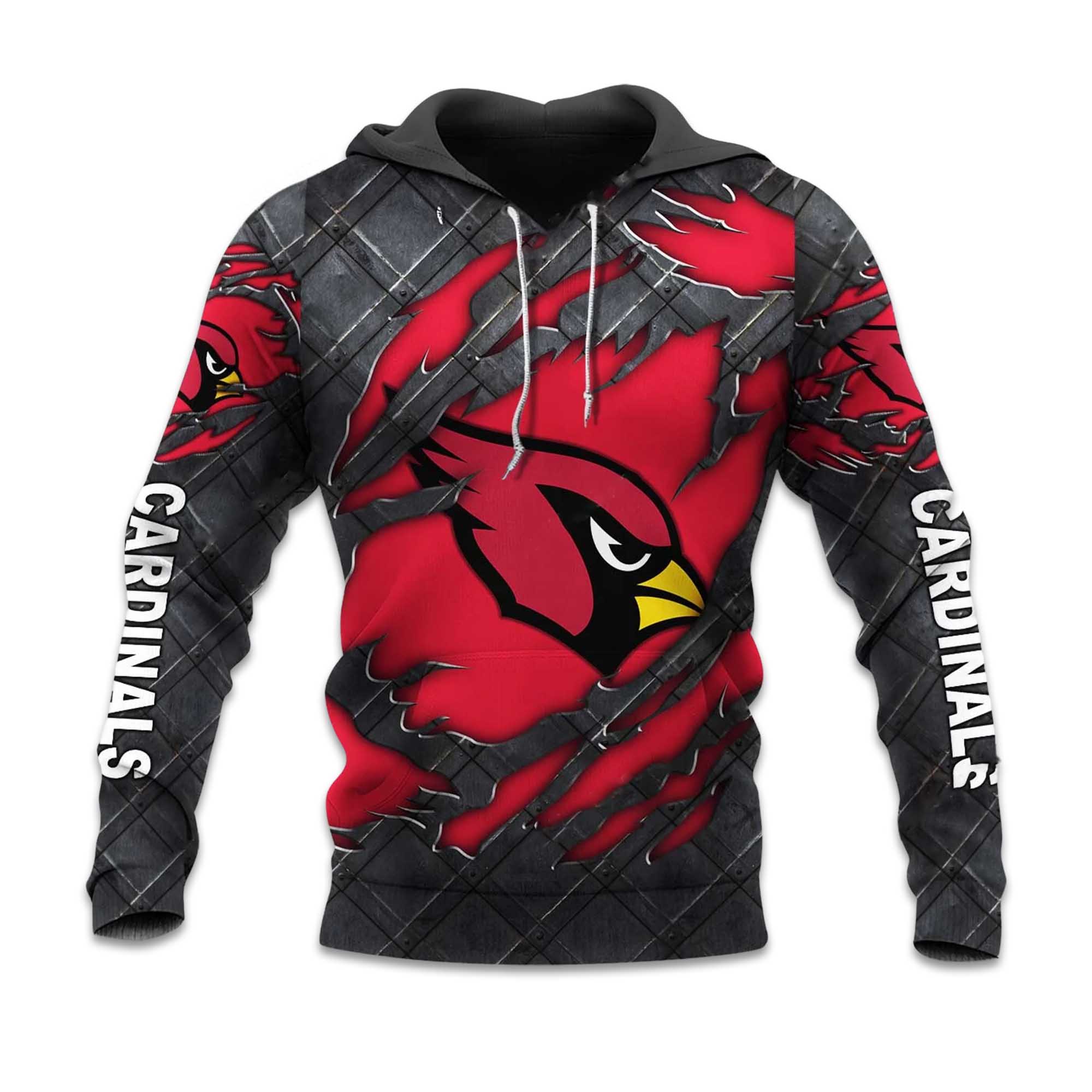 Cardinals Black Metal Texture Hoodie Cardinals Black Metal Texture Hoodie