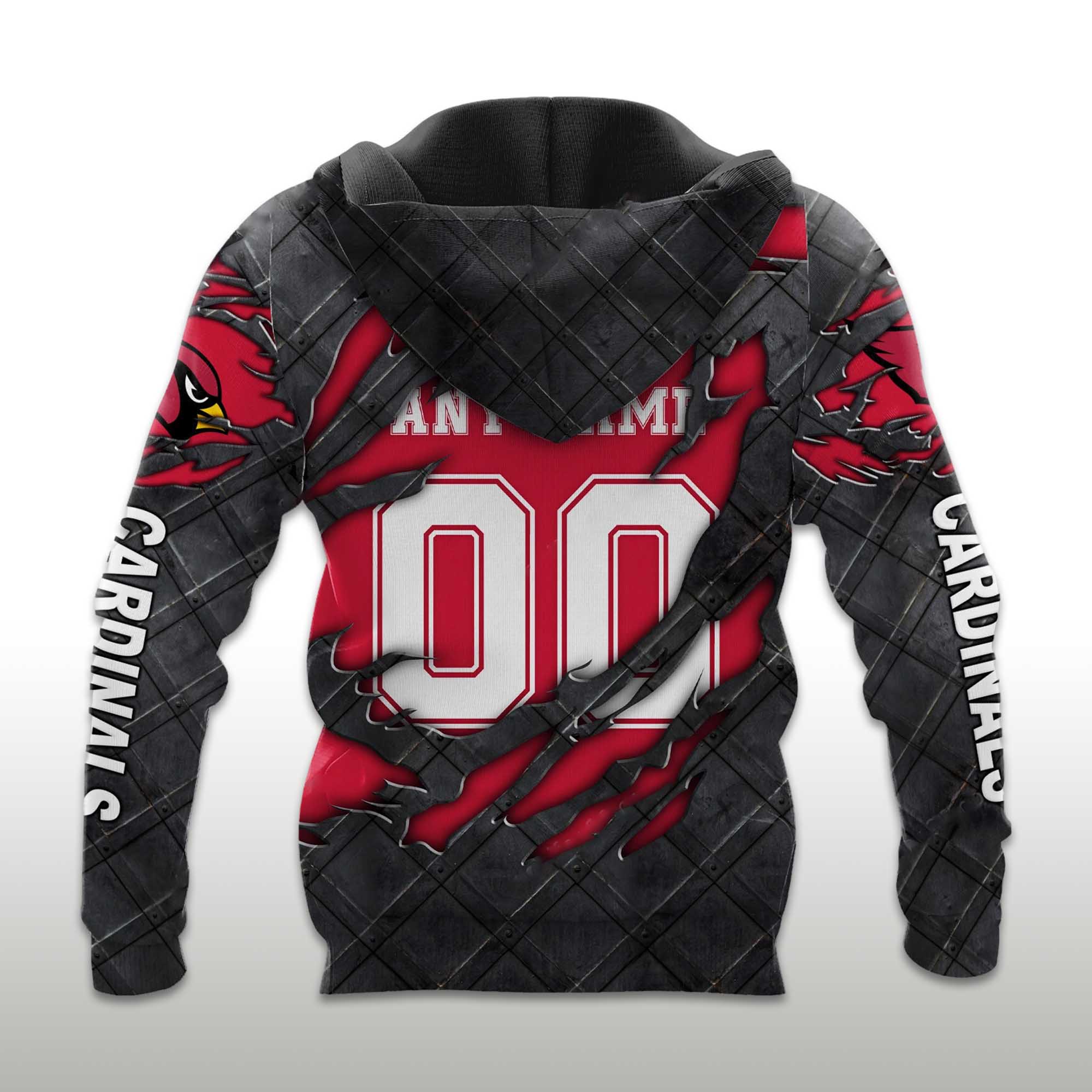 Cardinals Black Metal Texture Hoodie 2 Cardinals Black Metal Texture Hoodie 2