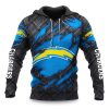 Chargers Black Metal Texture Hoodie 1