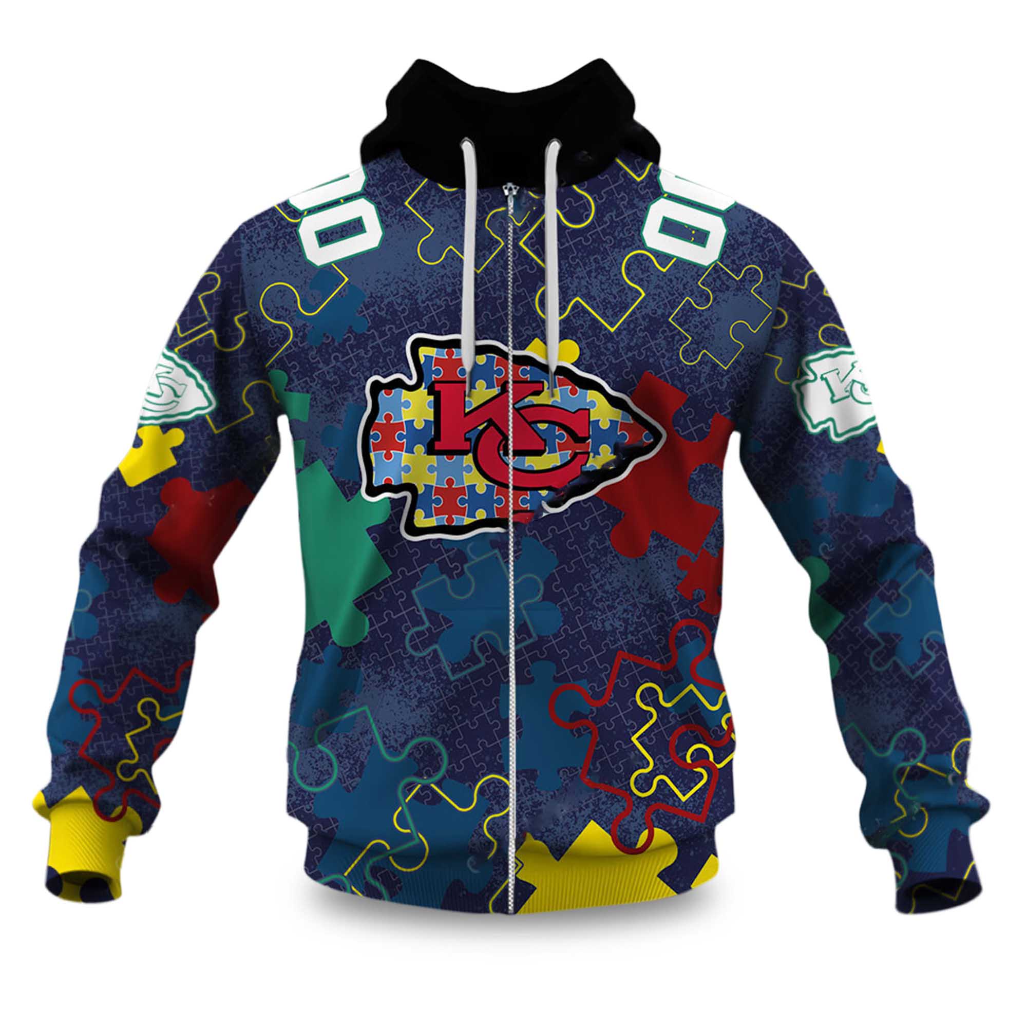 Chiefs Autism Awareness Football Zipper Hoodie 2026 Chiefs Autism Awareness Football Zipper Hoodie 2026