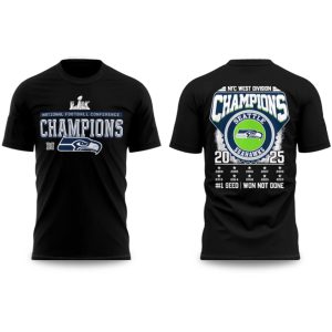 Seahawks NFC West Division Champions 2025 Won Not Done Shirt (1)