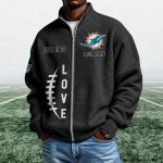 Dolphins EST 1965 Quarter Zip Waffle Sweatshirt
