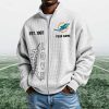 Dolphins EST 1965 Quarter Zip Waffle Sweatshirt (2)