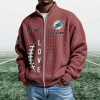 Dolphins EST 1965 Quarter Zip Waffle Sweatshirt (3)