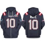 Drake Maye Patriots Bowl LX 2026 Zipper Hoodie