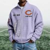 Bears EST 1920 Quarter Zip Waffle Sweatshirt (8)