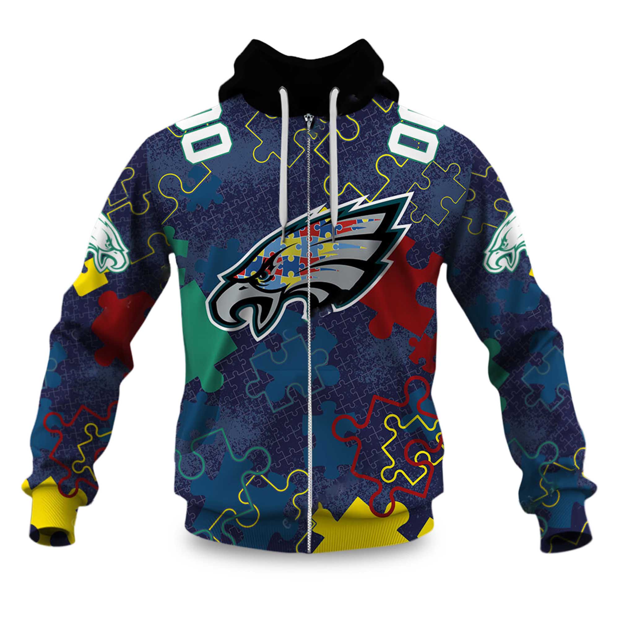 Eagles Autism Awareness Football Zipper Hoodie 2026 Eagles Autism Awareness Football Zipper Hoodie 2026