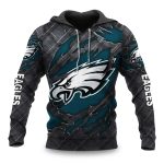 Eagles Black Metal Texture Hoodie