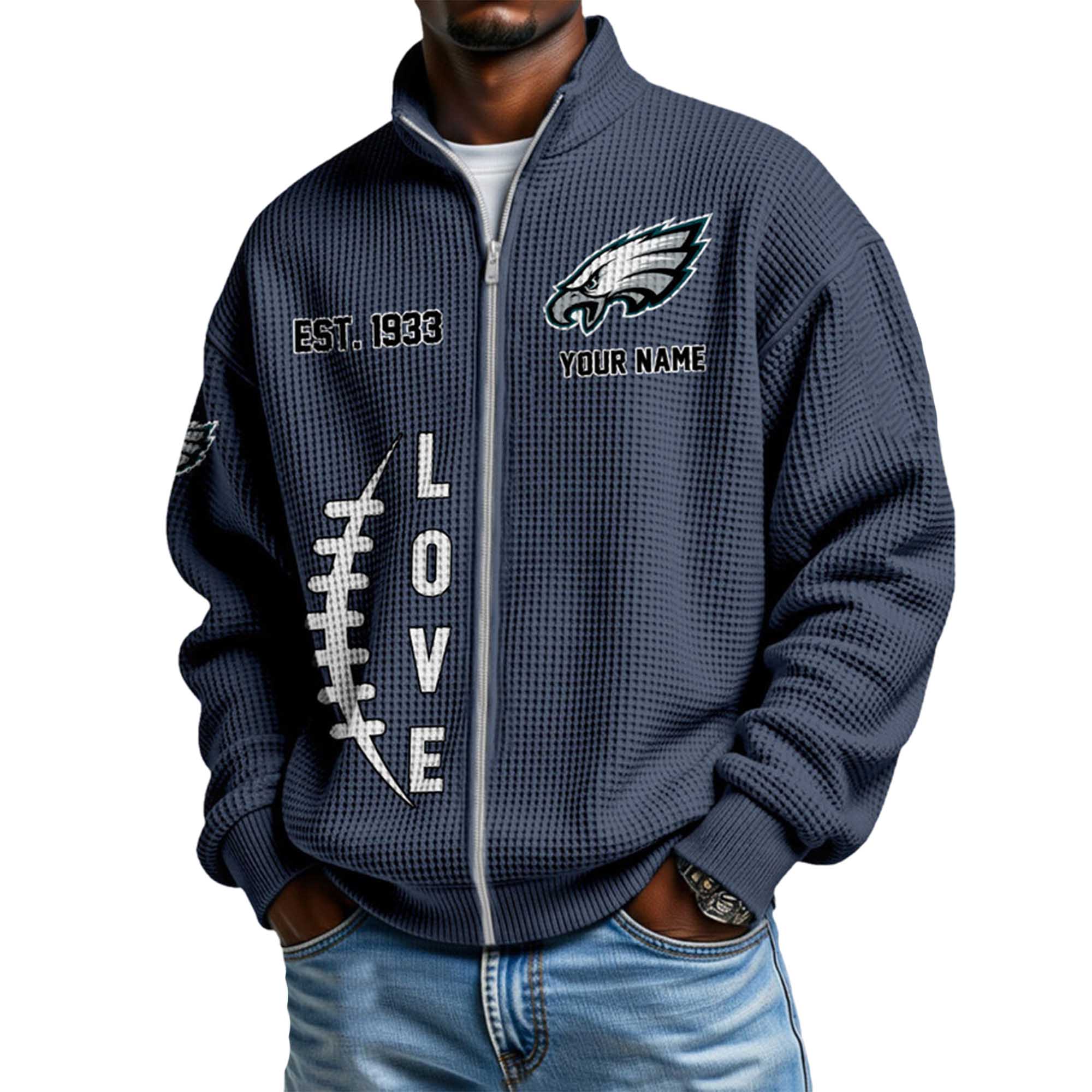 Eagles EST 1933 Quarter Zip Waffle Sweatshirt Eagles EST 1933 Quarter Zip Waffle Sweatshirt