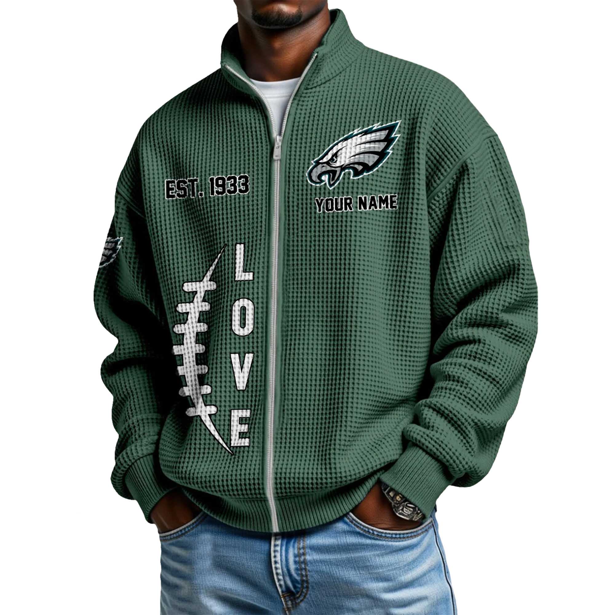 Eagles EST 1933 Quarter Zip Waffle Sweatshirt 2 Eagles EST 1933 Quarter Zip Waffle Sweatshirt 2