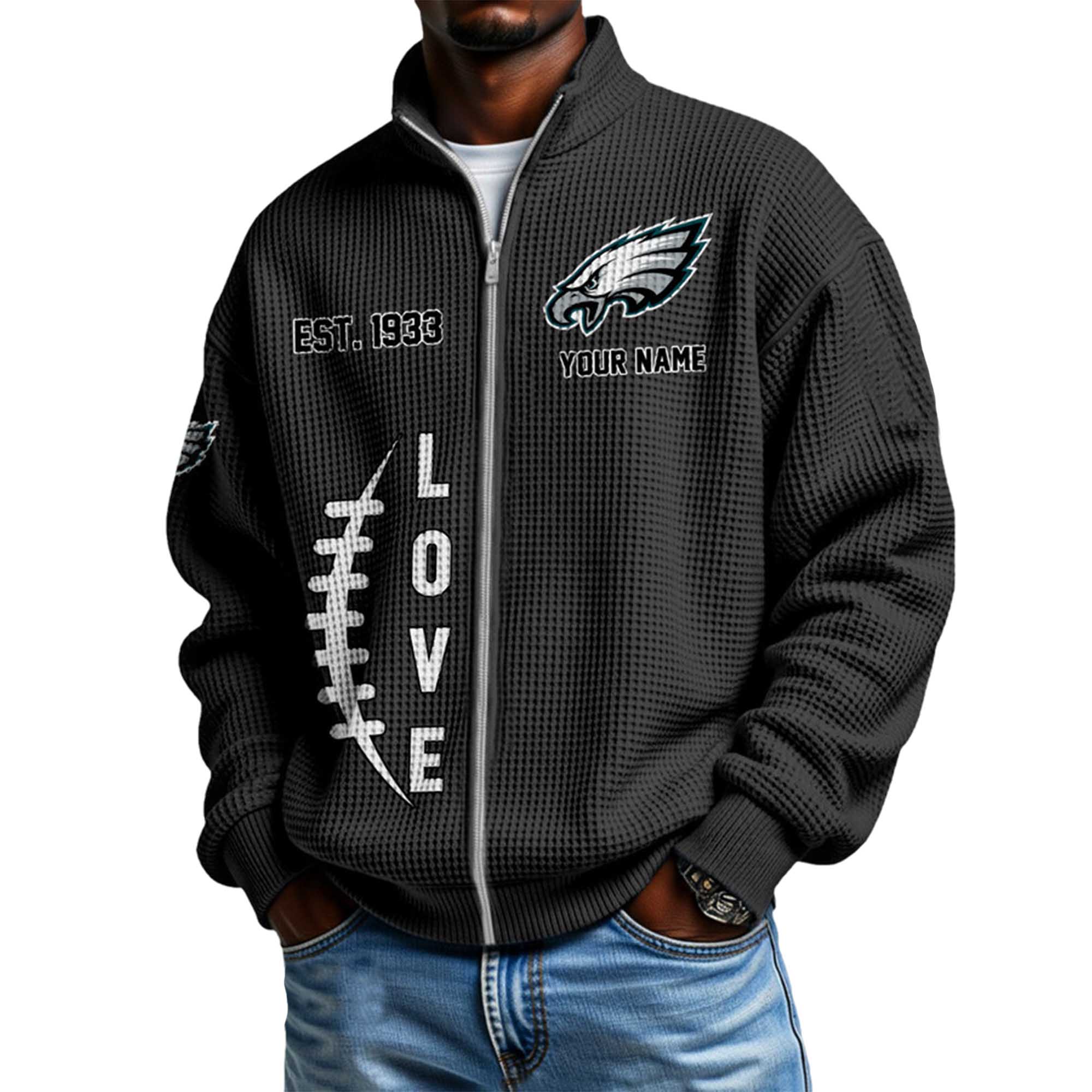 Eagles EST 1933 Quarter Zip Waffle Sweatshirt 3 Eagles EST 1933 Quarter Zip Waffle Sweatshirt 3