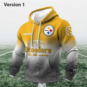 Personalized Steelers EST 1933 Football Waffle Hoodie (1)