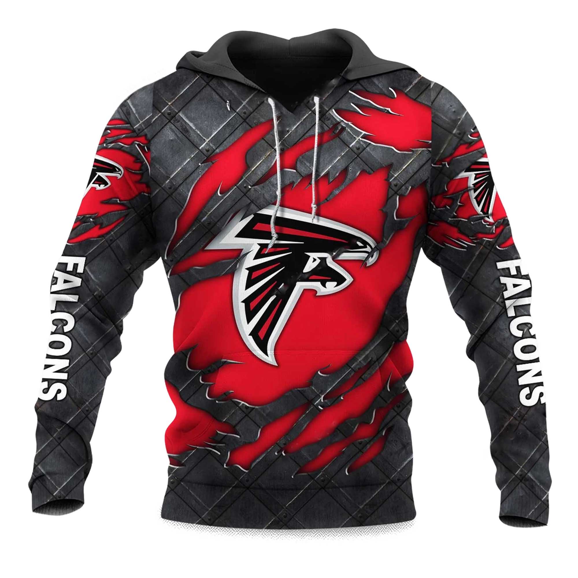 Falcons Black Metal Texture Hoodie Falcons Black Metal Texture Hoodie