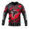 Falcons Black Metal Texture Zipper Hoodie