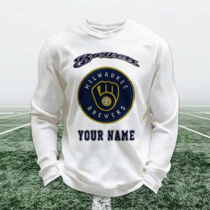 Personalized Brewers Baseball Waffle Sweatshirt 1