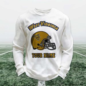 Personalized West Virginia Football Waffle Sweatshirt 1