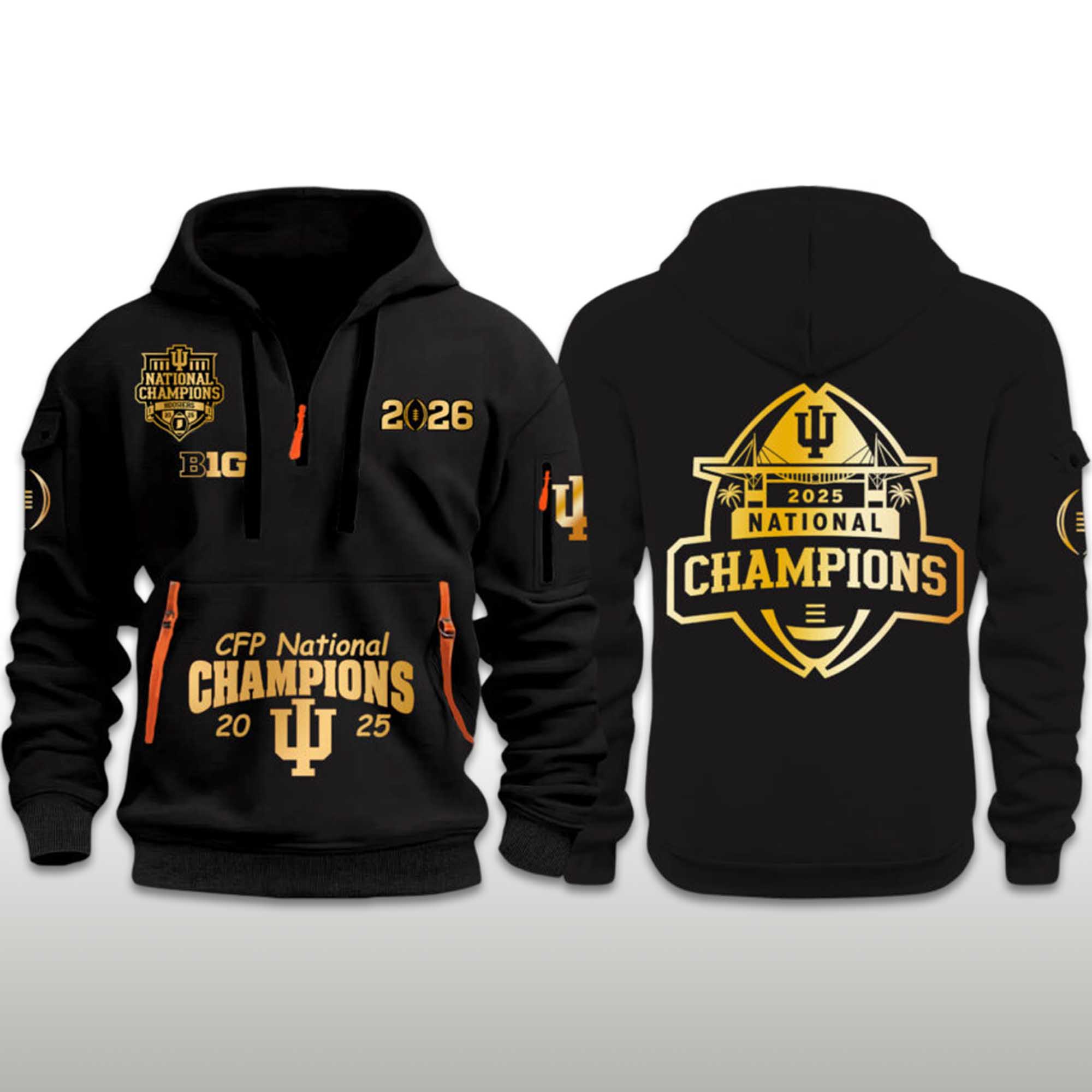 Hoosiers Big Ten National Champions 2025 2026 Quarter Zip Hoodie 2 Hoosiers Big Ten National Champions 2025 2026 Quarter Zip Hoodie (2)