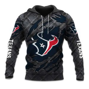 Texans Black Metal Texture Hoodie 1