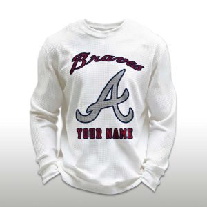 Personalized Braves Baseball Waffle Sweatshirt 1