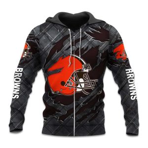 Browns Black Metal Texture Zipper Hoodie