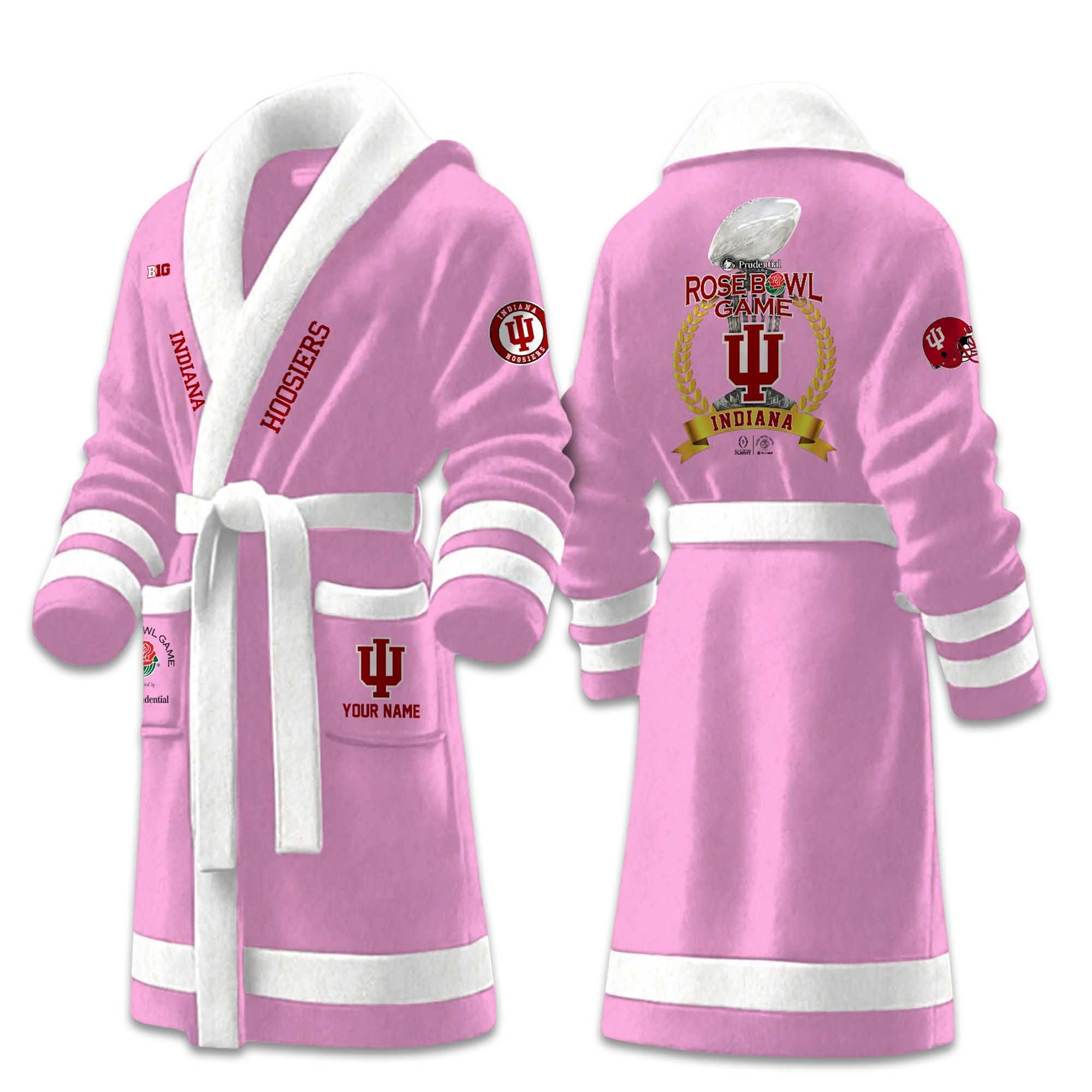 Indiana Hoosiers Rose Bowl Game Champions 2026 Fleece Bathrobe 3 Indiana Hoosiers Rose Bowl Game Champions 2026 Fleece Bathrobe (2)