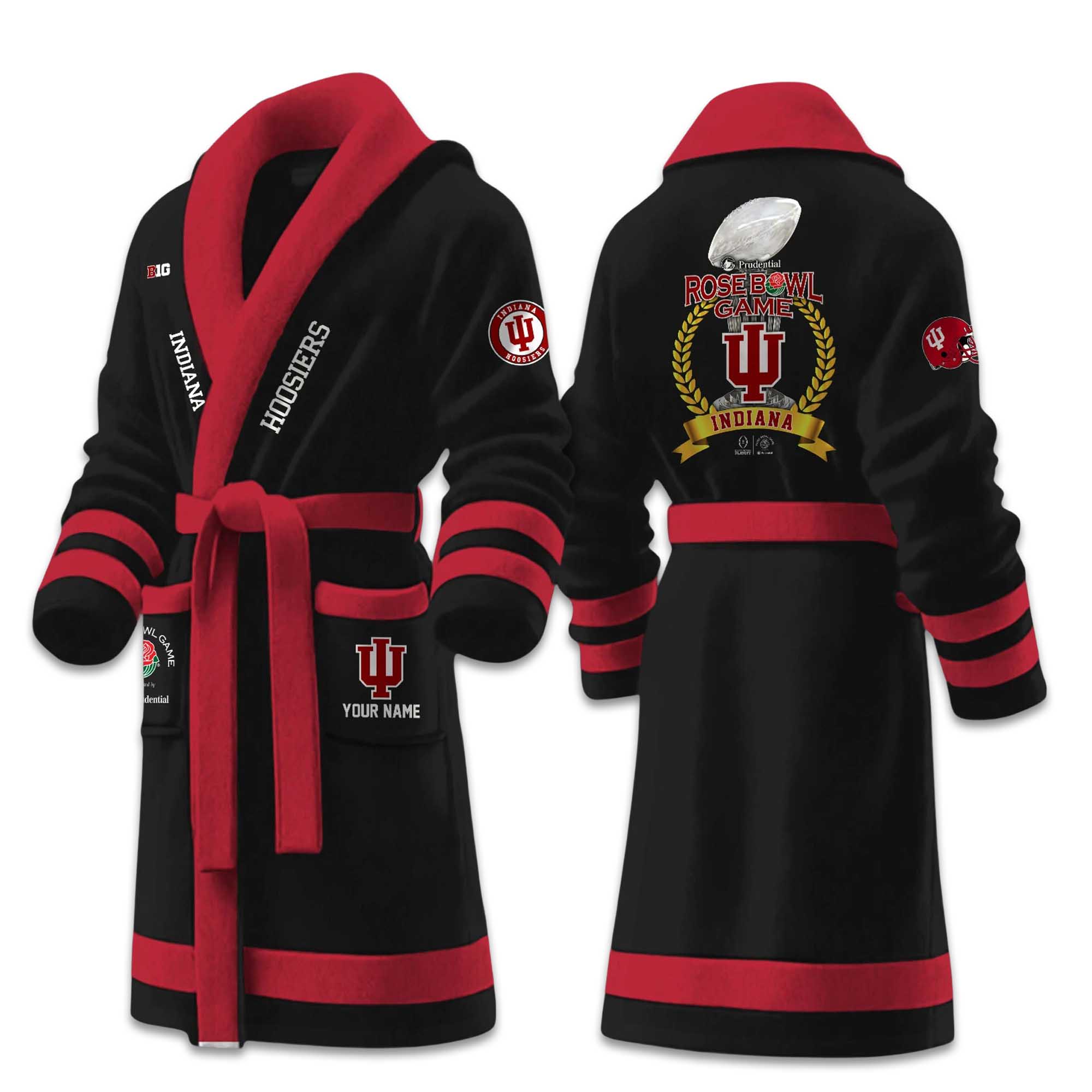 Indiana Hoosiers Rose Bowl Game Champions 2026 Fleece Bathrobe 4 Indiana Hoosiers Rose Bowl Game Champions 2026 Fleece Bathrobe (3)