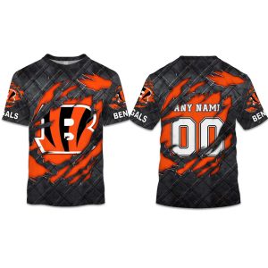 Bengals Black Metal Texture Shirt 1