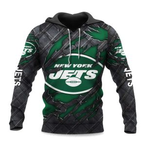 Jets Black Metal Texture Hoodie 1