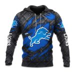 Lions Black Metal Texture Hoodie