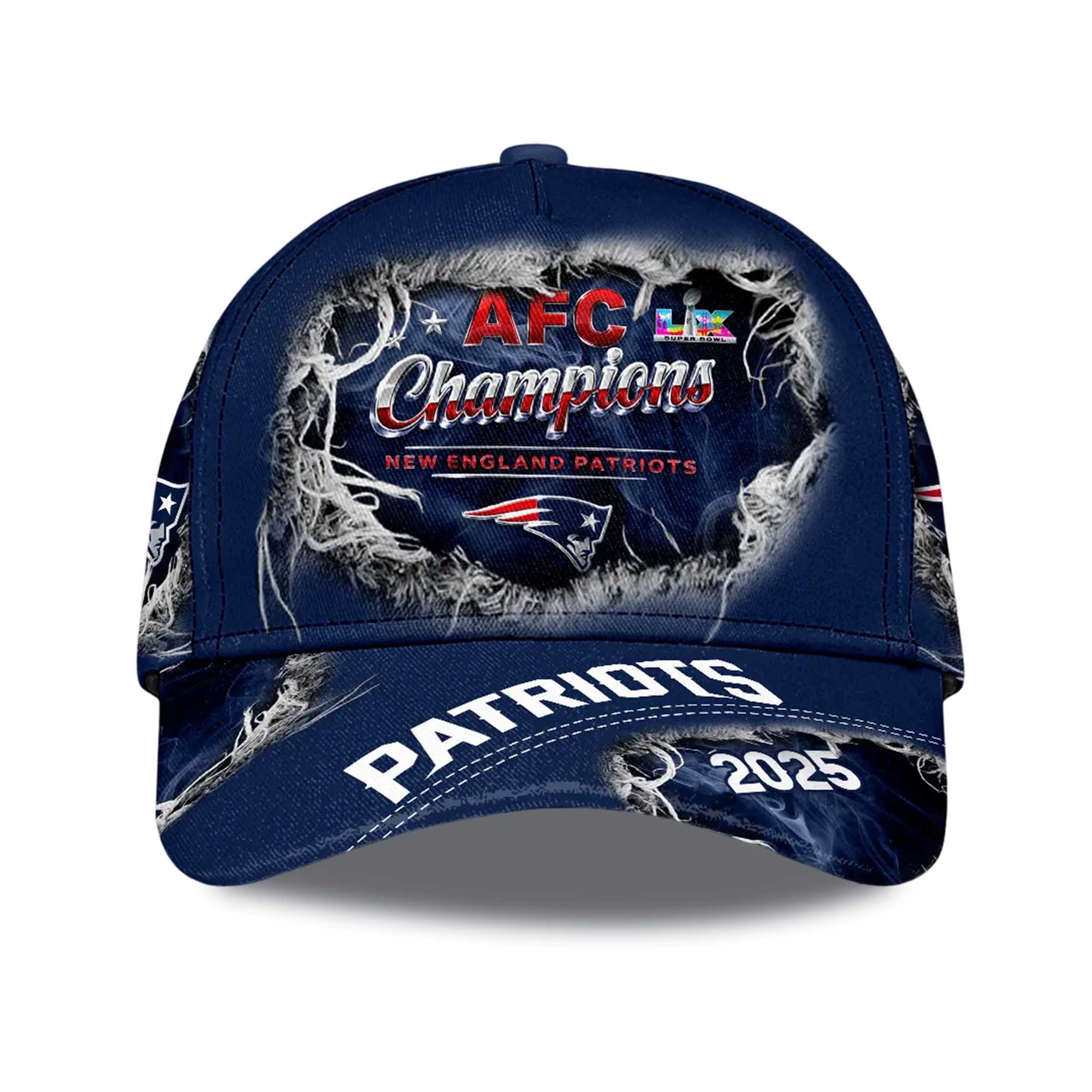 NE Patriots Bowl LX 2025 AFC Champions 3D Hat 2 NE Patriots Bowl LX 2025 AFC Champions 3D Hat (3)